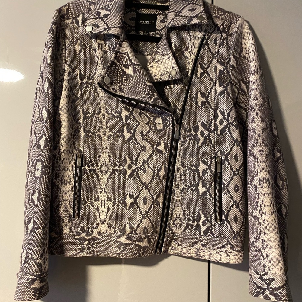 Snakeskin Print Faux Suede Women's Jacket